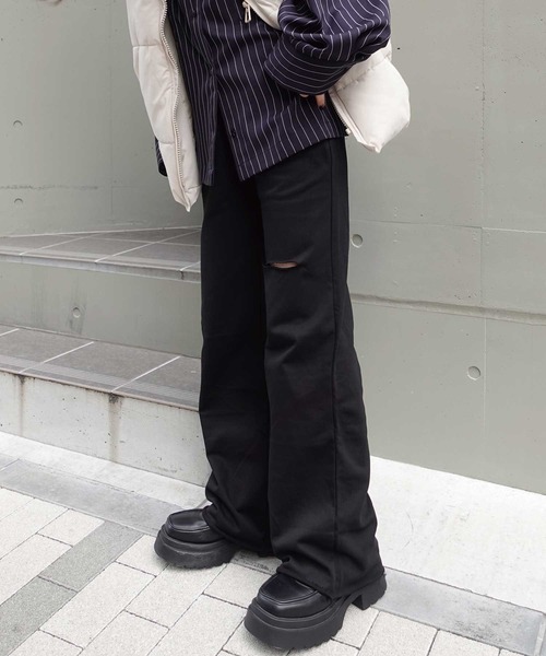 CORNERS（コーナーズ）の「カットオフスウェットパンツ（スウェットパンツ・レディース・杢グレー/ブラック・M）」の10枚目の写真