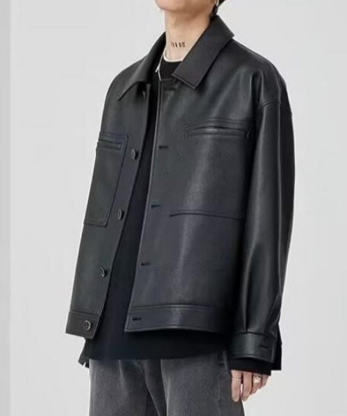 MGV(エムジーヴィー)の「合皮ショートジャケット(ブルゾン・メンズ・ブラック/ブラウン・MEDIUM/LARGE/X-LARGE)」の3枚目の写真