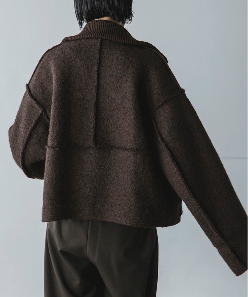 TENTO（テント）の「2WAYカラー ブークレ―ブルゾン（ブルゾン・レディース・ベージュ/ブラウン・FREE）」の17枚目の写真