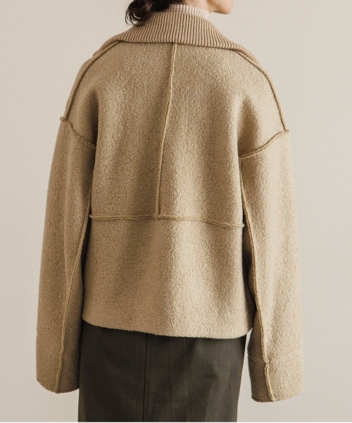 TENTO（テント）の「2WAYカラー ブークレ―ブルゾン（ブルゾン・レディース・ベージュ/ブラウン・FREE）」の8枚目の写真