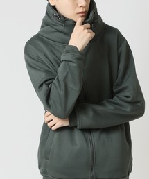 裏起毛ボリューム ハイネック ジップアップ スウェット ジャケット ブルゾン
