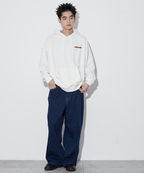 NEW JACK(ニュージャック)の「∴WEGO/別注NEW JACKグラフィックプルパーカー(パーカー・メンズ・アッシュグレー/スミクロ/ホワイト/ブラック・MEDIUM/LARGE)」の5枚目の写真