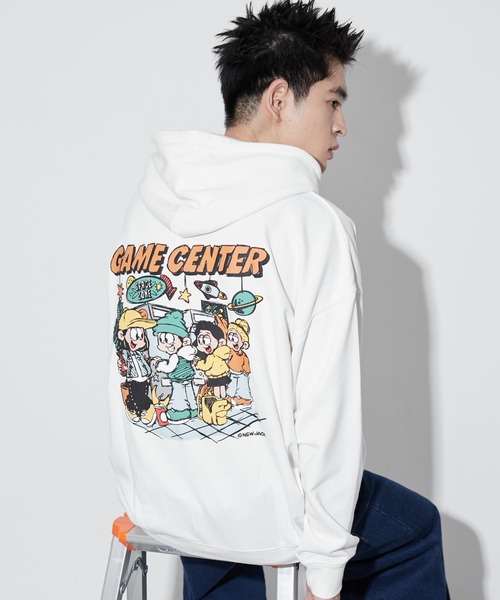 NEW JACK(ニュージャック)の「∴WEGO/別注NEW JACKグラフィックプルパーカー(パーカー・メンズ・アッシュグレー/スミクロ/ホワイト/ブラック・MEDIUM/LARGE)」の9枚目の写真