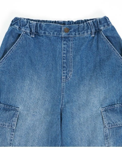 GLAZOS（グラソス）の「デニム・ダブルニーカーゴパンツ（その他パンツ・キッズ・ライトブルー/ブラック/ブルー・S/M/L/LL）」の13枚目の写真