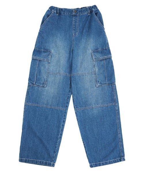 GLAZOS（グラソス）の「デニム・ダブルニーカーゴパンツ（その他パンツ・キッズ・ライトブルー/ブラック/ブルー・S/M/L/LL）」の5枚目の写真