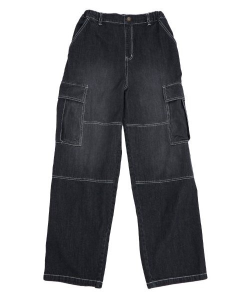 GLAZOS（グラソス）の「デニム・ダブルニーカーゴパンツ（その他パンツ・キッズ・ライトブルー/ブラック/ブルー・S/M/L/LL）」の4枚目の写真