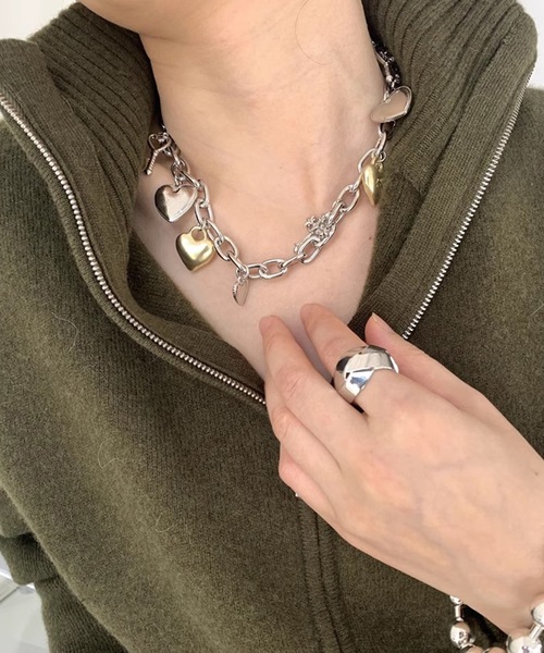 SANSeLF(サンセルフ)の「【LONSLAN】 ハートチャームネックレス sanal24a024(ネックレス・レディース・シルバー・FREE)」の9枚目の写真