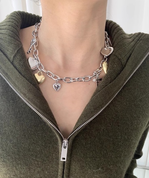 SANSeLF(サンセルフ)の「【LONSLAN】 ハートチャームネックレス sanal24a024(ネックレス・レディース・シルバー・FREE)」の10枚目の写真