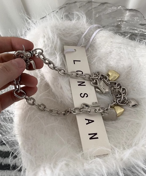 SANSeLF(サンセルフ)の「【LONSLAN】 ハートチャームネックレス sanal24a024(ネックレス・レディース・シルバー・FREE)」の5枚目の写真