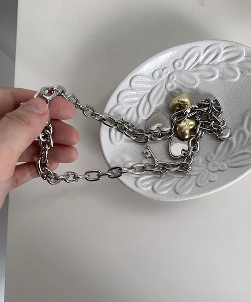 SANSeLF(サンセルフ)の「【LONSLAN】 ハートチャームネックレス sanal24a024(ネックレス・レディース・シルバー・FREE)」の6枚目の写真