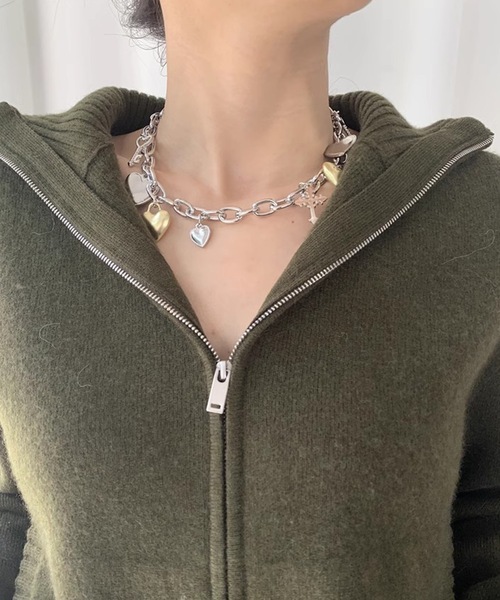 SANSeLF(サンセルフ)の「【LONSLAN】 ハートチャームネックレス sanal24a024(ネックレス・レディース・シルバー・FREE)」の17枚目の写真