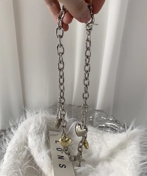 SANSeLF(サンセルフ)の「【LONSLAN】 ハートチャームネックレス sanal24a024(ネックレス・レディース・シルバー・FREE)」の3枚目の写真