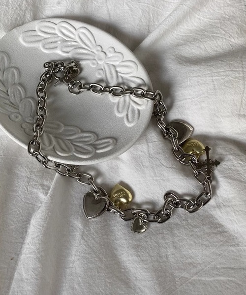 SANSeLF(サンセルフ)の「【LONSLAN】 ハートチャームネックレス sanal24a024(ネックレス・レディース・シルバー・FREE)」の7枚目の写真