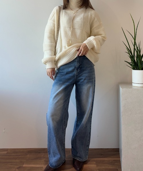 paravion（パラビオン）の「ストレートルーズデニムパンツ（デニムパンツ・レディース・ブルー・MEDIUM/SMALL）」の6枚目の写真