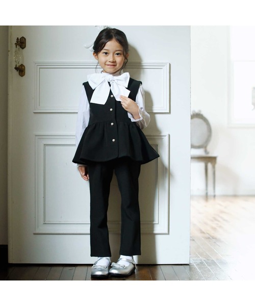 BeBe（ベベ）の「ダブルクロススリムテーパードパンツ(110~130cm)（スラックス・キッズ・ベージュ/ブラック・130cm/110cm/120cm）」の15枚目の写真