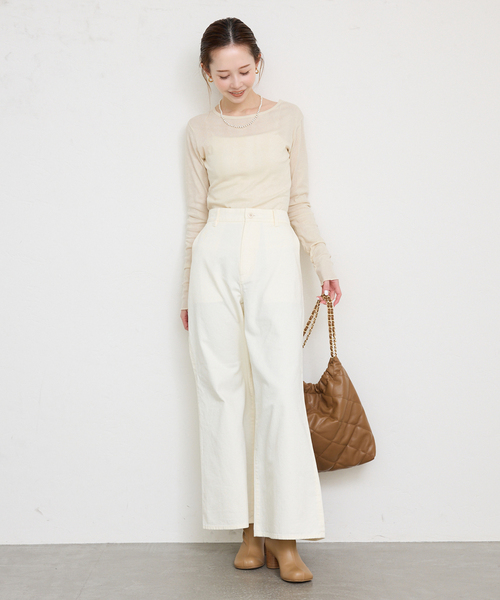 MILLER(ミラー)の「《追加3》miller/ミラー SLOBE別注 SHEER RIB クルーネック(Tシャツ/カットソー・レディース・スカイブルー/ホワイト/アイボリー・FREE)」の8枚目の写真