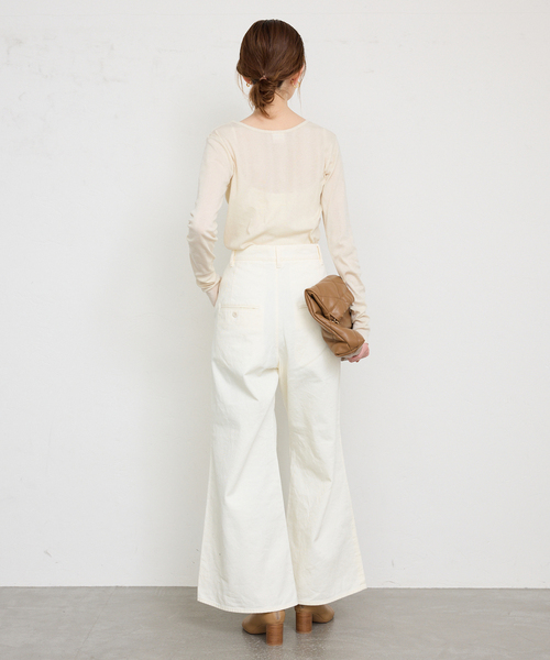 MILLER(ミラー)の「《追加3》miller/ミラー SLOBE別注 SHEER RIB クルーネック(Tシャツ/カットソー・レディース・スカイブルー/ホワイト/アイボリー・FREE)」の11枚目の写真