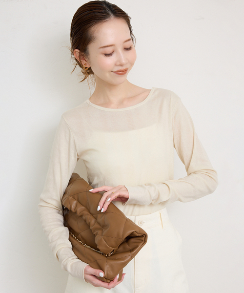 MILLER(ミラー)の「《追加3》miller/ミラー SLOBE別注 SHEER RIB クルーネック(Tシャツ/カットソー・レディース・スカイブルー/ホワイト/アイボリー・FREE)」の13枚目の写真