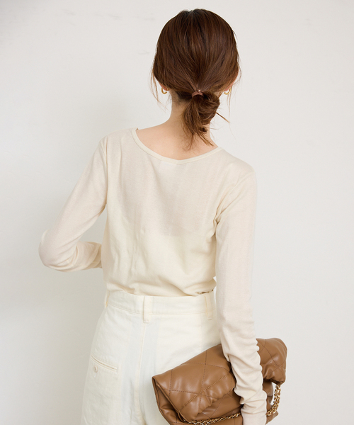 MILLER(ミラー)の「《追加3》miller/ミラー SLOBE別注 SHEER RIB クルーネック(Tシャツ/カットソー・レディース・スカイブルー/ホワイト/アイボリー・FREE)」の14枚目の写真