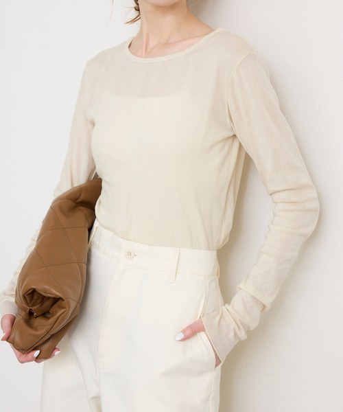 MILLER(ミラー)の「《追加3》miller/ミラー SLOBE別注 SHEER RIB クルーネック(Tシャツ/カットソー・レディース・スカイブルー/ホワイト/アイボリー・FREE)」の16枚目の写真