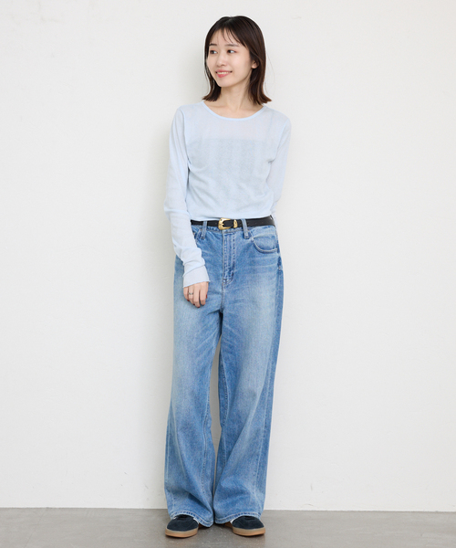 MILLER(ミラー)の「《追加3》miller/ミラー SLOBE別注 SHEER RIB クルーネック(Tシャツ/カットソー・レディース・スカイブルー/ホワイト/アイボリー・FREE)」の17枚目の写真