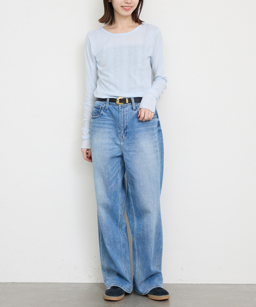 MILLER(ミラー)の「《追加3》miller/ミラー SLOBE別注 SHEER RIB クルーネック(Tシャツ/カットソー・レディース・スカイブルー/ホワイト/アイボリー・FREE)」の18枚目の写真