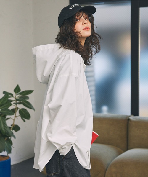 トップス msz ms5991-バンドカラー比翼プルオーバーシャツ（シャツ/ブラウス