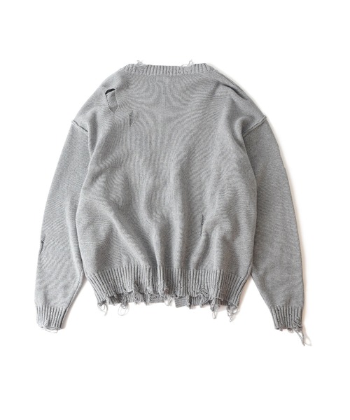 Subciety（サブサエティ）の「Damaged knit cardigan（カーディガン/ボレロ・メンズ・ブラック/オリーブ/グレー・SMALL/MEDIUM/LARGE/X-LARGE）」の4枚目の写真