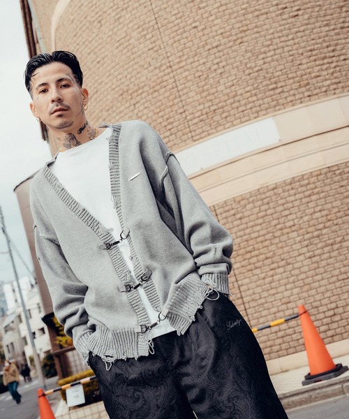 Subciety（サブサエティ）の「Damaged knit cardigan（カーディガン/ボレロ・メンズ・ブラック/オリーブ/グレー・SMALL/MEDIUM/LARGE/X-LARGE）」の16枚目の写真