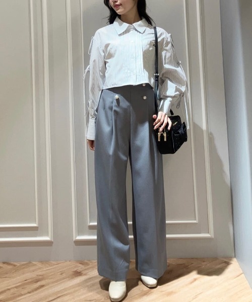 【新品】ジルバイジルスチュアート 袖りぼんトップス 手洗い可 JILL by JILLSTUART - 【新品】ジルバイジルスチュアート 袖