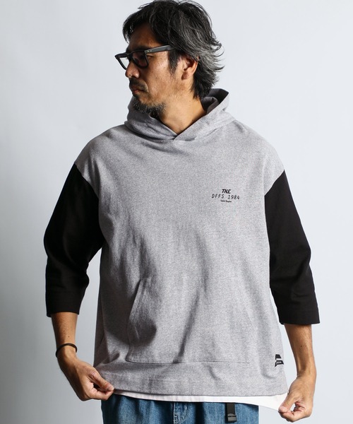 セール】3Q COLLEGE PARKA：7分袖 カレッジパーカー（パーカー