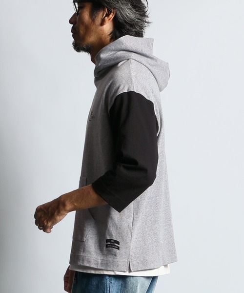 セール】3Q COLLEGE PARKA：7分袖 カレッジパーカー（パーカー