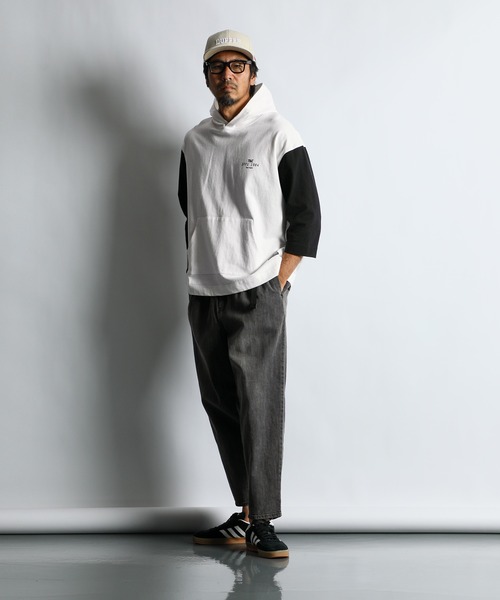 The DUFFER of ST.GEORGE（ザダファーオブセントジョージ）の「3Q COLLEGE PARKA：7分袖 カレッジパーカー（パーカー・メンズ・ブラック/グレー/ホワイト・X-LARGE/LARGE/MEDIUM/SMALL）」の7枚目の写真