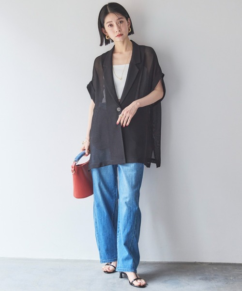 Doux Archives カーブワイドデニムパンツ　人気商品　ブラック　黒 Doux Archives カーブワイドデニムパンツ 人気商品 ブラック 黒