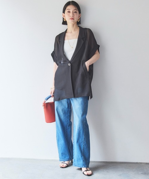 Doux archives（ドゥアルシーヴ）の「ソフトカーブデニム（デニムパンツ・レディース・ブルー/サックスブルー・36/38）」の4枚目の写真