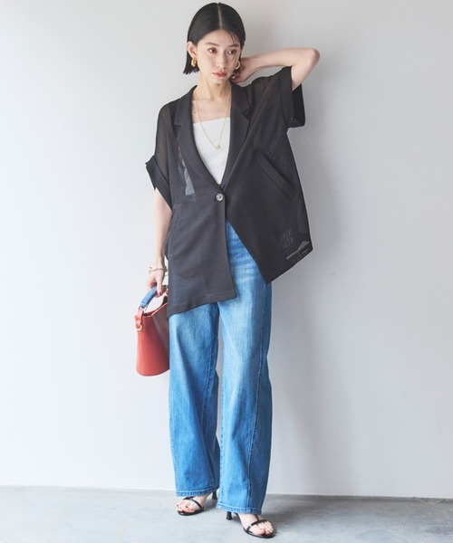 Doux archives（ドゥアルシーヴ）の「ソフトカーブデニム（デニムパンツ・レディース・ブルー/サックスブルー・36/38）」の5枚目の写真