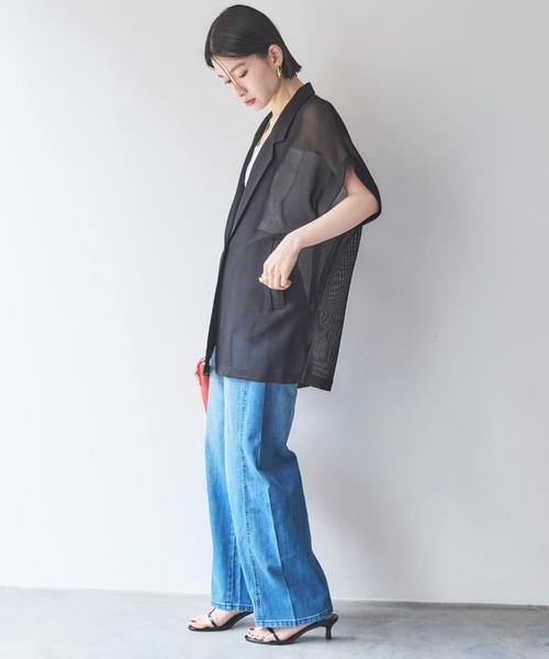 Doux archives（ドゥアルシーヴ）の「ソフトカーブデニム（デニムパンツ・レディース・ブルー/サックスブルー・36/38）」の6枚目の写真