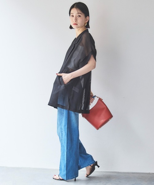 Doux archives（ドゥアルシーヴ）の「ソフトカーブデニム（デニムパンツ・レディース・ブルー/サックスブルー・36/38）」の7枚目の写真