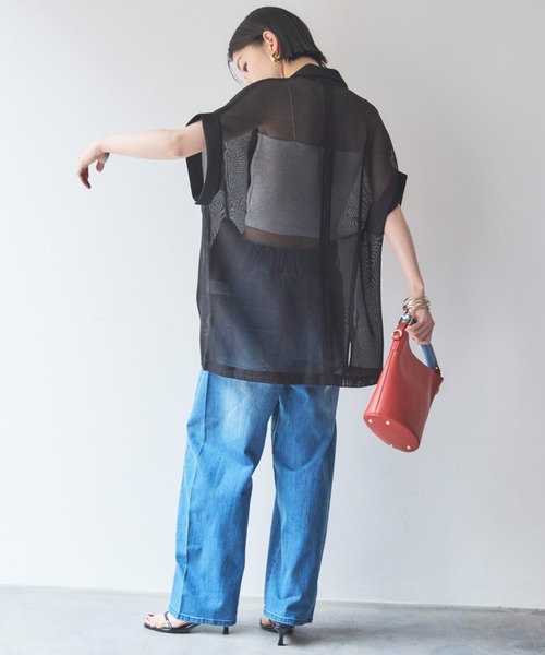 Doux archives（ドゥアルシーヴ）の「ソフトカーブデニム（デニムパンツ・レディース・ブルー/サックスブルー・36/38）」の8枚目の写真