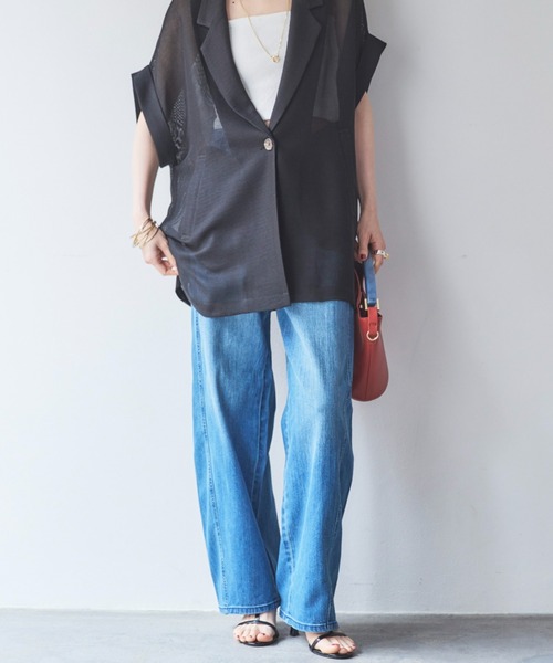 Doux archives（ドゥアルシーヴ）の「ソフトカーブデニム（デニムパンツ・レディース・ブルー/サックスブルー・36/38）」の18枚目の写真