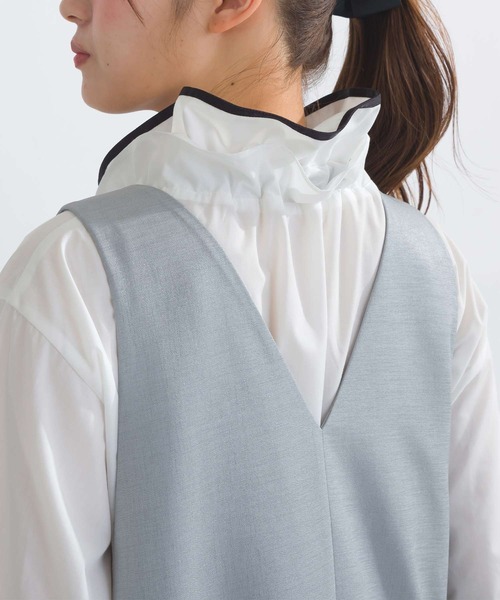 PICCIN PERLA（ピッチンペルラ）の「ポケットパール裾プリーツジャンパースカート（ジャンパースカート・レディース・ブラック/グレー・M）」の12枚目の写真