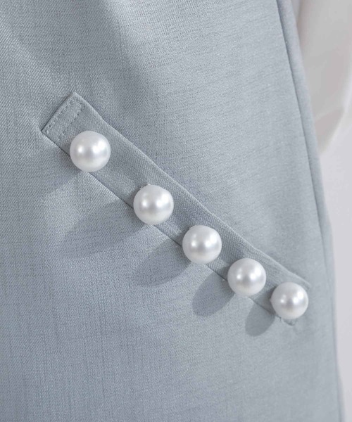 PICCIN PERLA（ピッチンペルラ）の「ポケットパール裾プリーツジャンパースカート（ジャンパースカート・レディース・ブラック/グレー・M）」の15枚目の写真