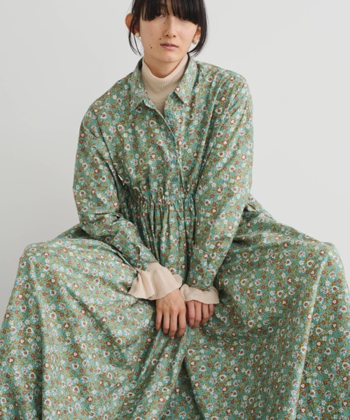 ボリュームギャザーフラワーワンピース（ワンピース）｜Libra Cue