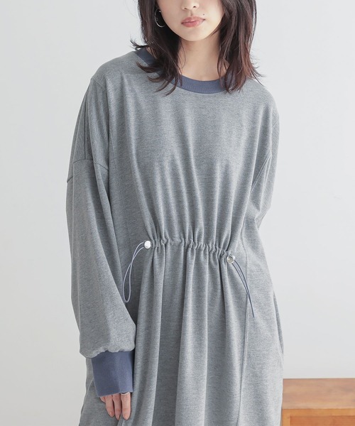 n'OrLABEL（ノアールレーベル）の「『ミニ裏毛ドロストワンピース』（ワンピース・レディース・ブラック/カーキ/杢グレー・FREE）」の11枚目の写真
