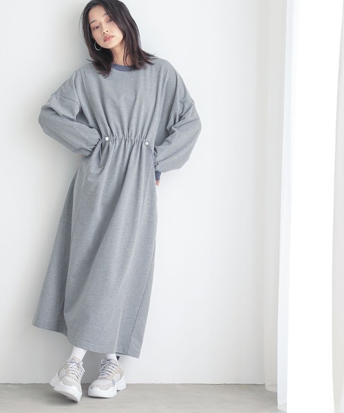 n'OrLABEL（ノアールレーベル）の「『ミニ裏毛ドロストワンピース』（ワンピース・レディース・ブラック/カーキ/杢グレー・FREE）」の5枚目の写真