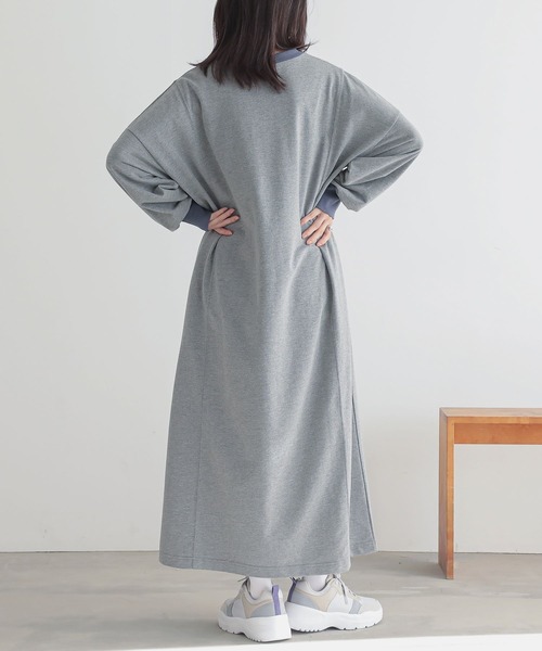 n'OrLABEL（ノアールレーベル）の「『ミニ裏毛ドロストワンピース』（ワンピース・レディース・ブラック/カーキ/杢グレー・FREE）」の10枚目の写真