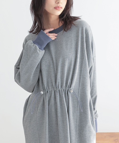 n'OrLABEL（ノアールレーベル）の「『ミニ裏毛ドロストワンピース』（ワンピース・レディース・ブラック/カーキ/杢グレー・FREE）」の12枚目の写真