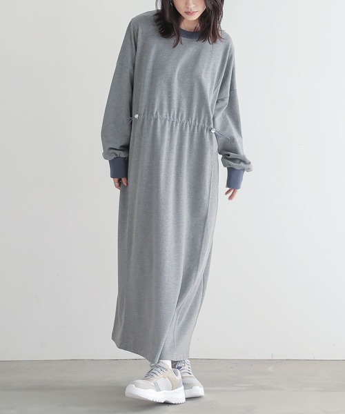 n'OrLABEL（ノアールレーベル）の「『ミニ裏毛ドロストワンピース』（ワンピース・レディース・ブラック/カーキ/杢グレー・FREE）」の7枚目の写真