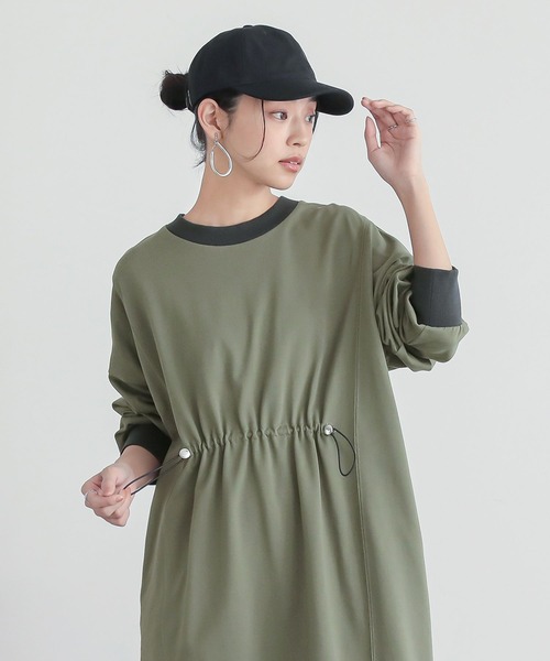 n'OrLABEL（ノアールレーベル）の「『ミニ裏毛ドロストワンピース』（ワンピース・レディース・ブラック/カーキ/杢グレー・FREE）」の20枚目の写真