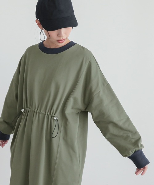 n'OrLABEL（ノアールレーベル）の「『ミニ裏毛ドロストワンピース』（ワンピース・レディース・ブラック/カーキ/杢グレー・FREE）」の21枚目の写真